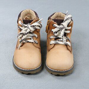 Mayoral Kids Leather Boots Brown Lace-Up Ankle Boots Size 7 Toddler 23 EU Boys
